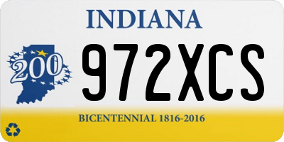 IN license plate 972XCS