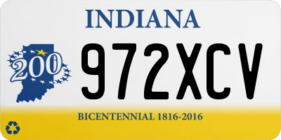 IN license plate 972XCV