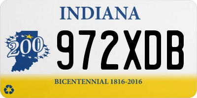 IN license plate 972XDB