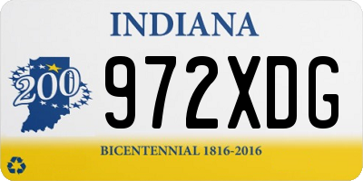 IN license plate 972XDG