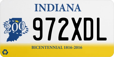 IN license plate 972XDL