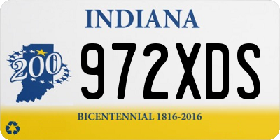 IN license plate 972XDS