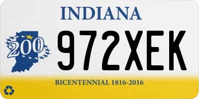 IN license plate 972XEK