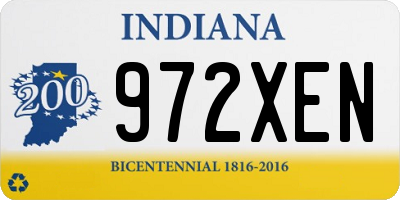 IN license plate 972XEN