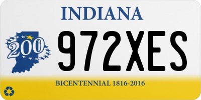 IN license plate 972XES