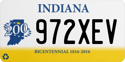 IN license plate 972XEV