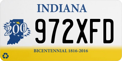 IN license plate 972XFD