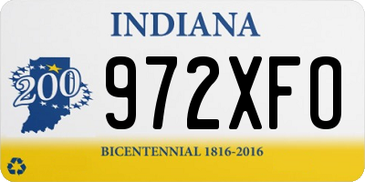 IN license plate 972XFO