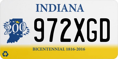 IN license plate 972XGD