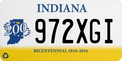IN license plate 972XGI
