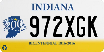 IN license plate 972XGK