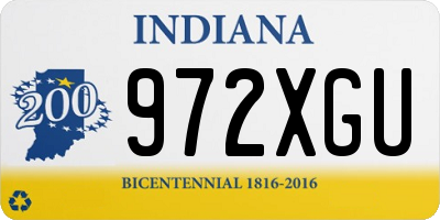 IN license plate 972XGU