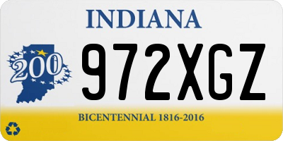 IN license plate 972XGZ