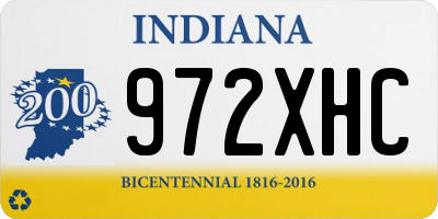 IN license plate 972XHC