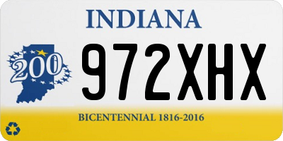 IN license plate 972XHX