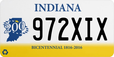 IN license plate 972XIX