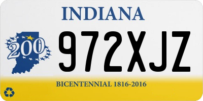 IN license plate 972XJZ