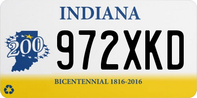 IN license plate 972XKD