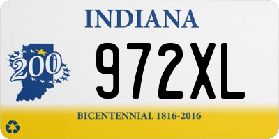 IN license plate 972XL