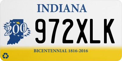 IN license plate 972XLK