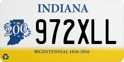 IN license plate 972XLL