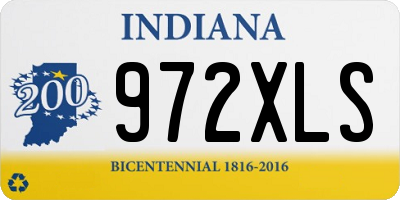 IN license plate 972XLS