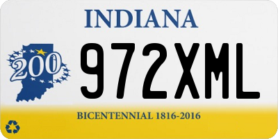 IN license plate 972XML