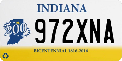 IN license plate 972XNA