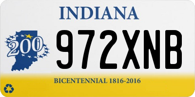 IN license plate 972XNB