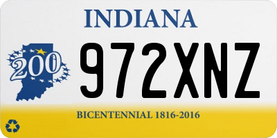 IN license plate 972XNZ