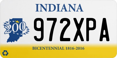 IN license plate 972XPA