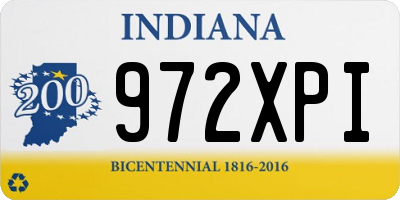 IN license plate 972XPI