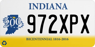 IN license plate 972XPX