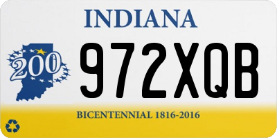 IN license plate 972XQB