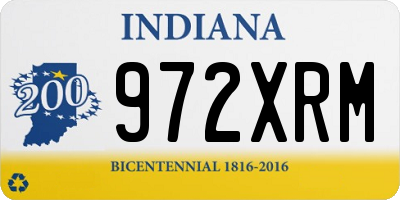 IN license plate 972XRM