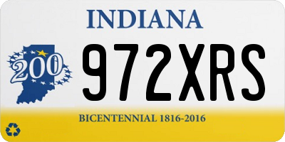 IN license plate 972XRS