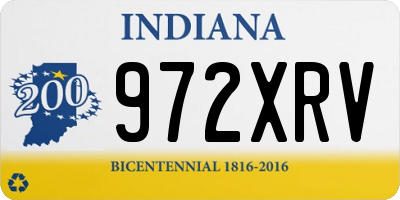 IN license plate 972XRV