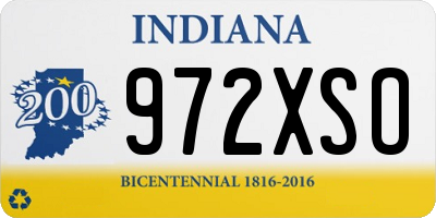 IN license plate 972XSO