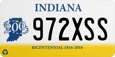 IN license plate 972XSS