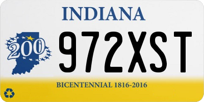 IN license plate 972XST