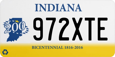 IN license plate 972XTE