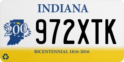 IN license plate 972XTK