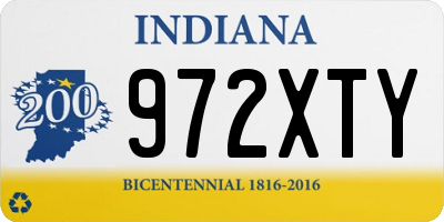IN license plate 972XTY