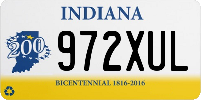 IN license plate 972XUL