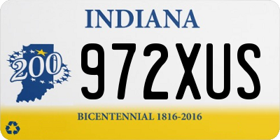 IN license plate 972XUS