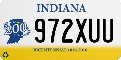 IN license plate 972XUU