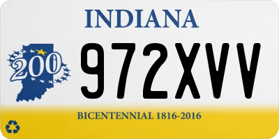 IN license plate 972XVV
