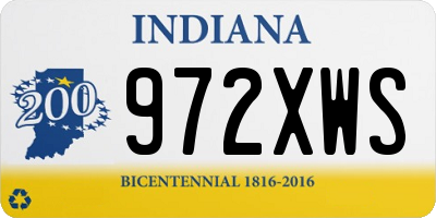 IN license plate 972XWS