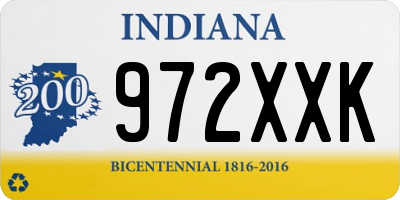 IN license plate 972XXK