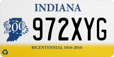 IN license plate 972XYG
